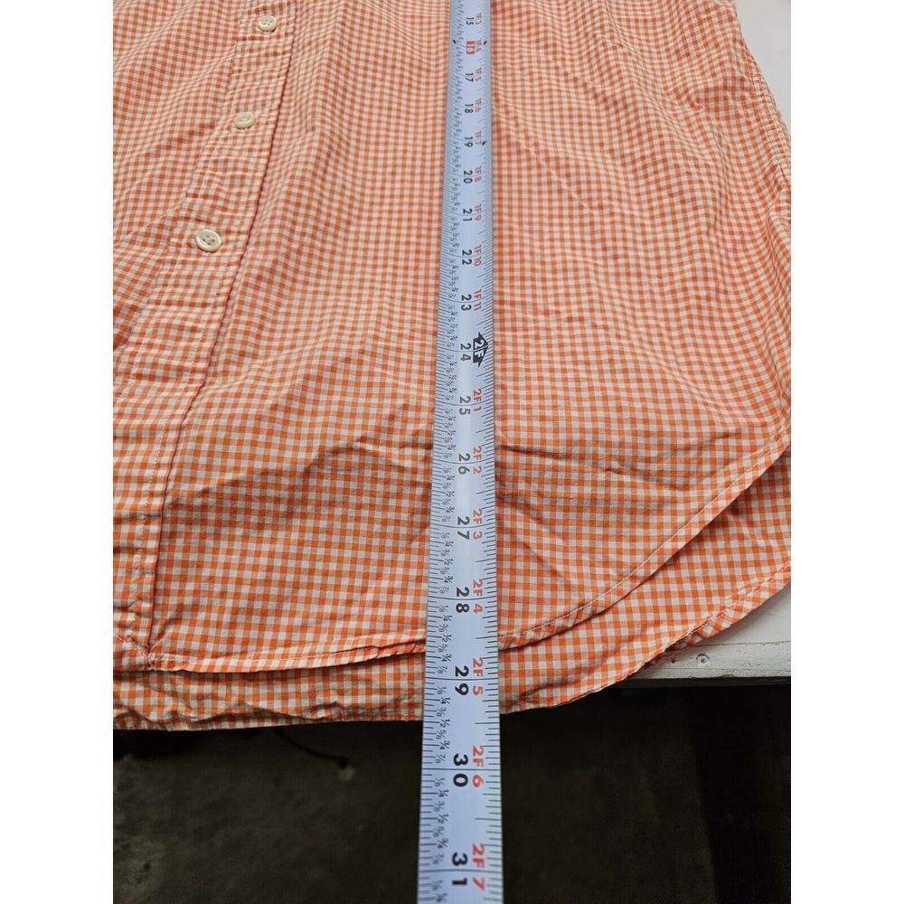 Polo‎ Ralph Lauren Classic Fit Shirt Mens Large Orange Gingam Check Green Pony - Picture 7 of 7
